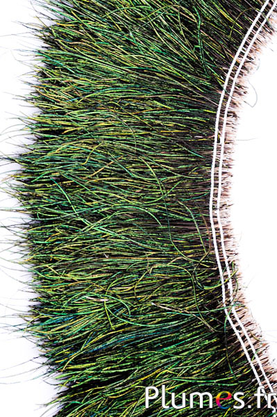 Paon bleu frange - longueur des fils 15-20 cm - naturel